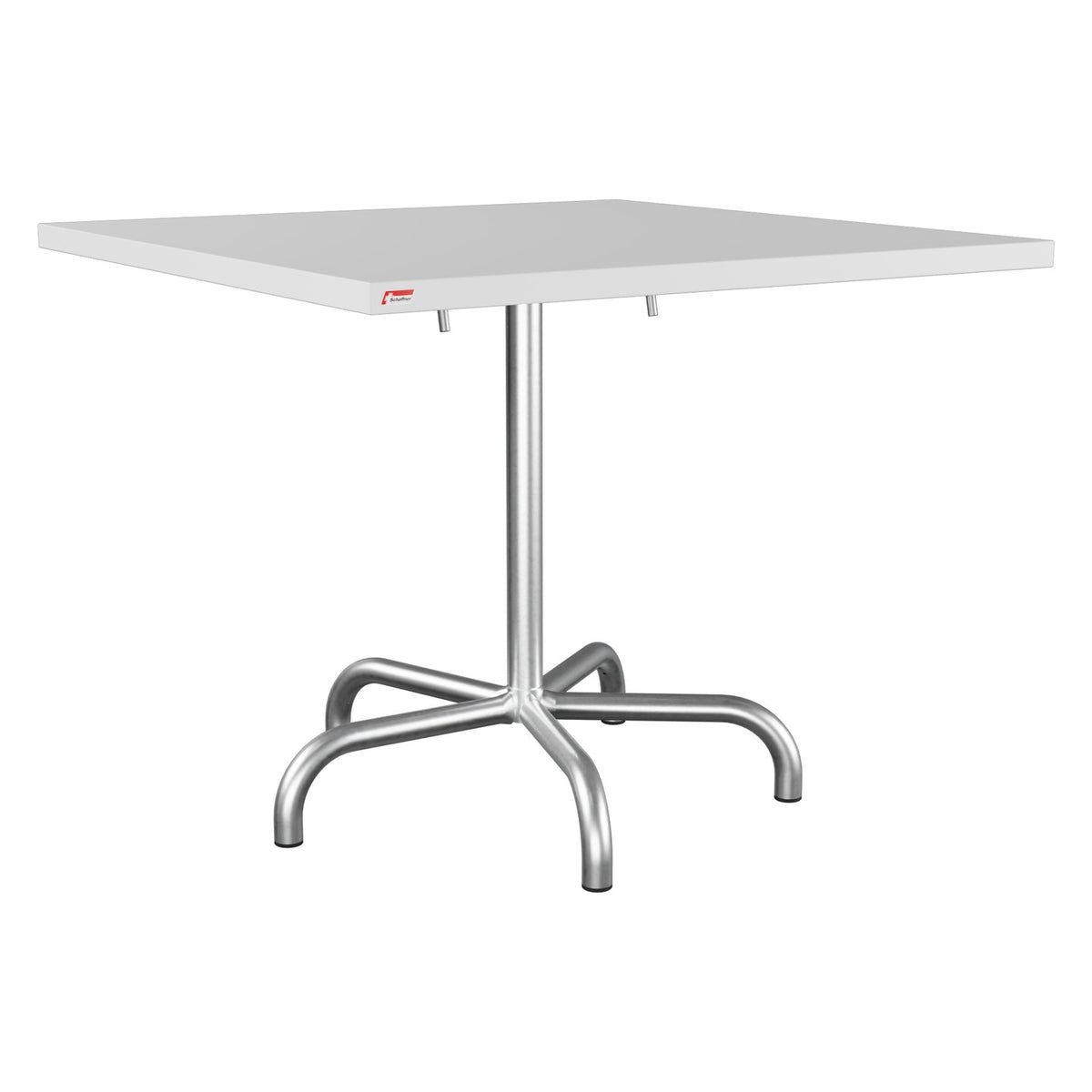Schaffner Säntis Table repas rabattable 90x90cm – Blanc 90 / Galvanisé à chaud 02