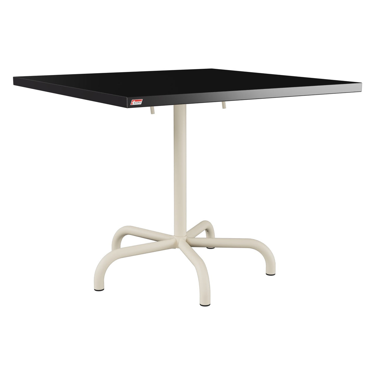 Schaffner Säntis Table repas rabattable 90x90cm – Noir 91 / Sable Pastel 15