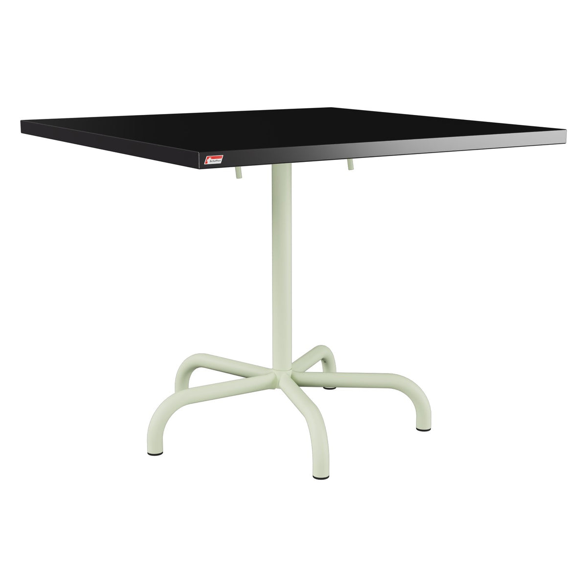 Schaffner Säntis Table repas rabattable 90x90cm – Noir 91 / Vert Pastel 64