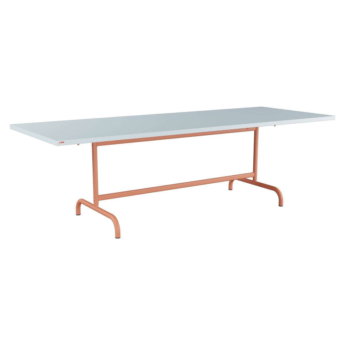 Schaffner Säntis Table repas rabattable 240x90cm – Bleu Pastel 51 / Terracotta 84
