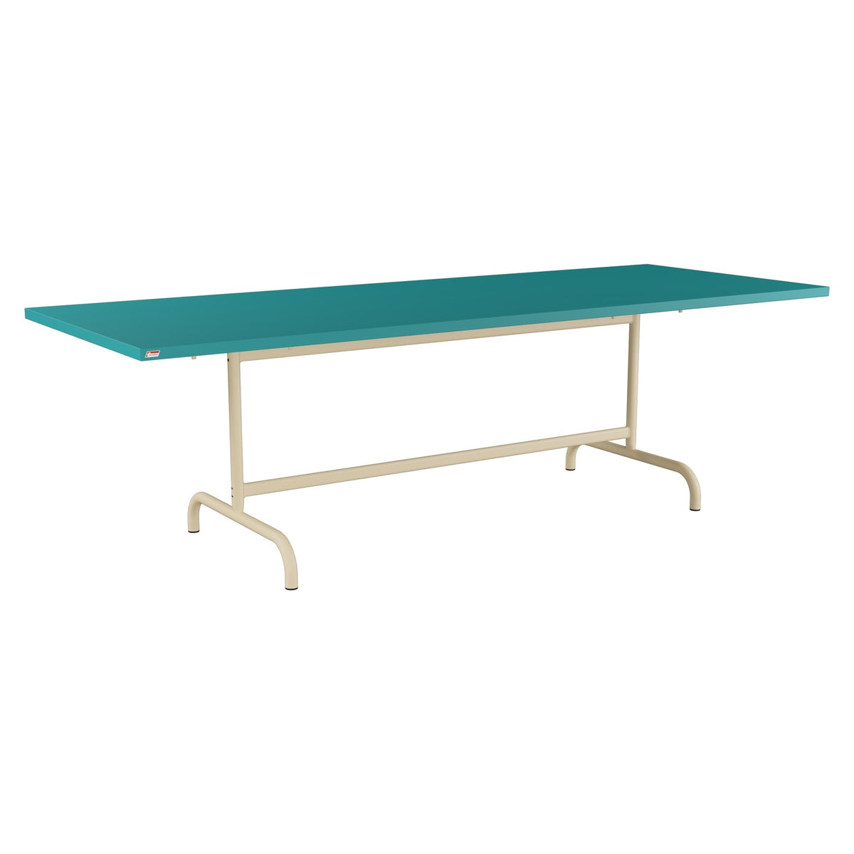 Schaffner Säntis Table repas rabattable 240x90cm – Bleu Kali 56 / Marron Pastel 83