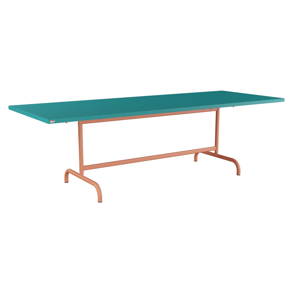 Schaffner Säntis Table repas rabattable 240x90cm – Bleu Kali 56 / Terracotta 84