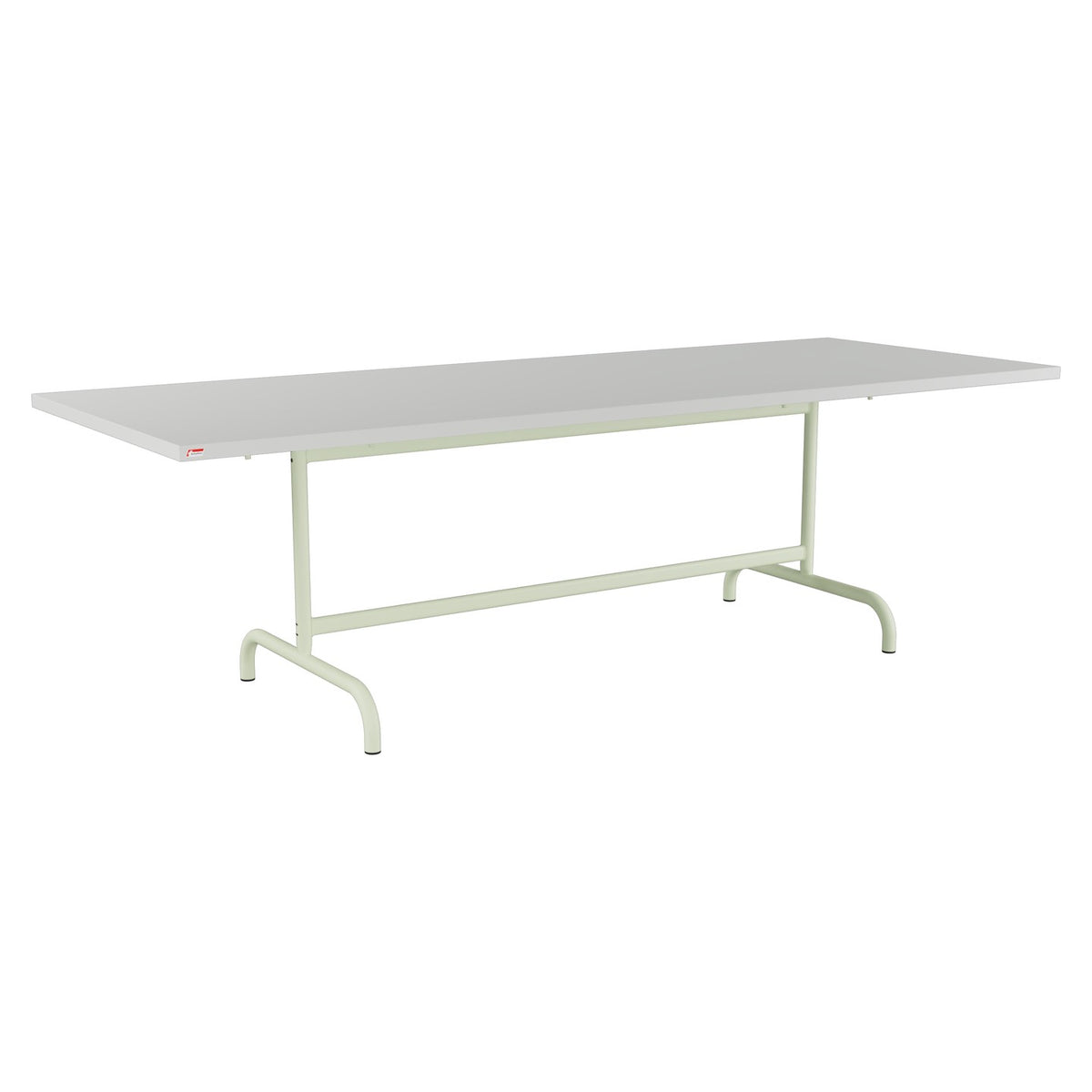 Schaffner Säntis Table repas rabattable 240x90cm – Gris Argent 78 / Vert Pastel 64