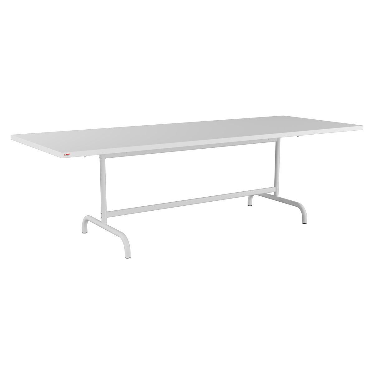 Schaffner Säntis Table repas rabattable 240x90cm – Blanc 90 / Gris Argent 78