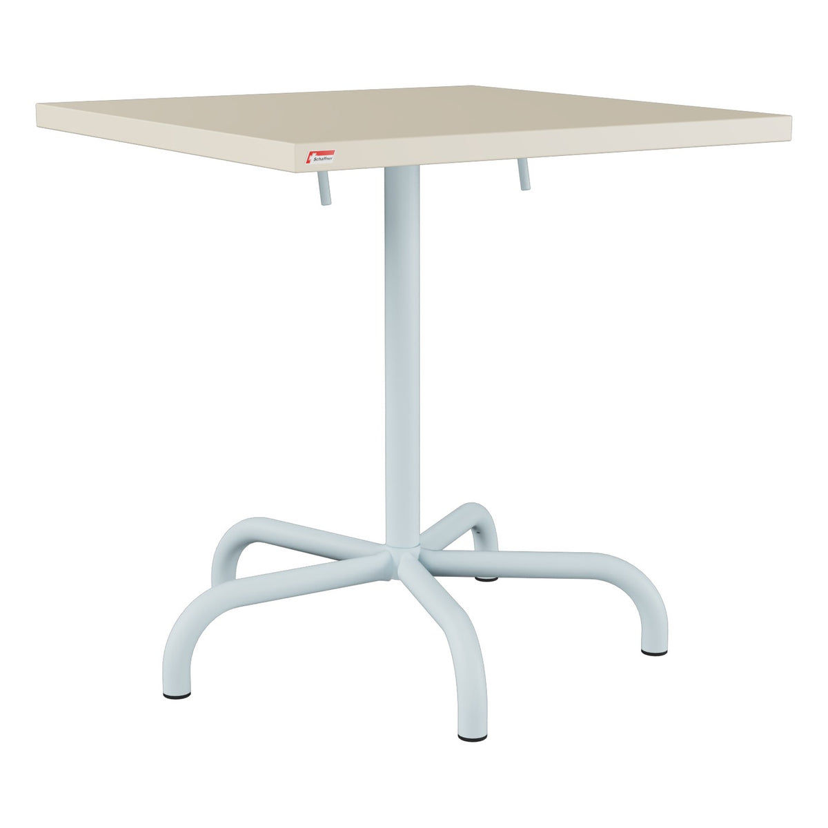 Schaffner Säntis Table repas rabattable 70x70cm – Sable Pastel 15 / Bleu Pastel 51