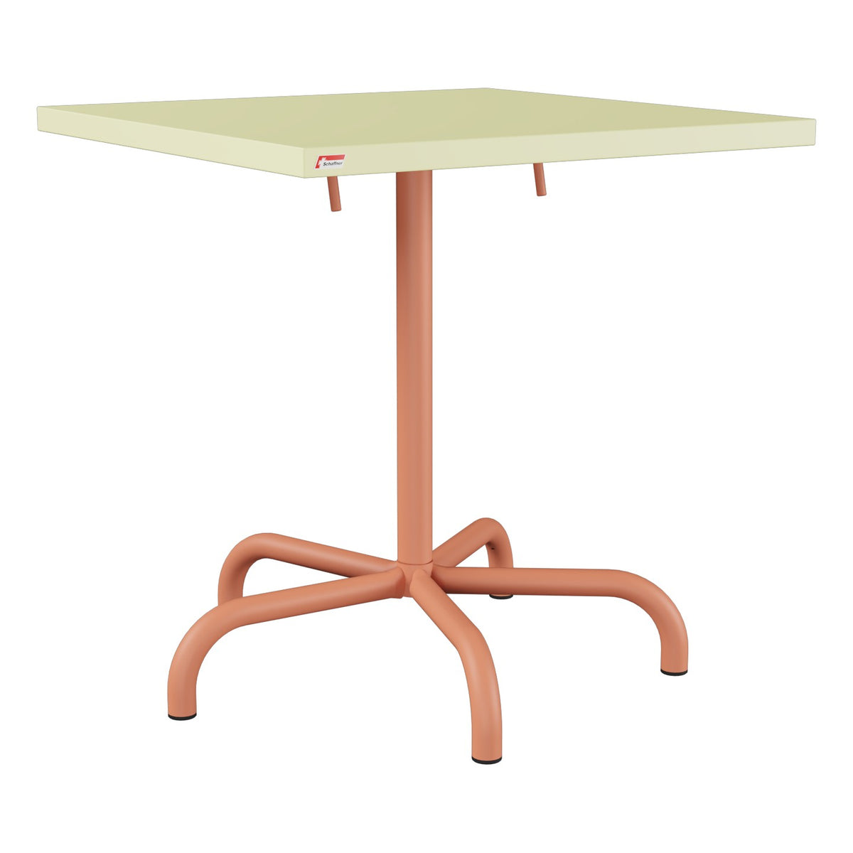 Schaffner Säntis Table repas rabattable 70x70cm – Jaune Buis 18 / Terracotta 84