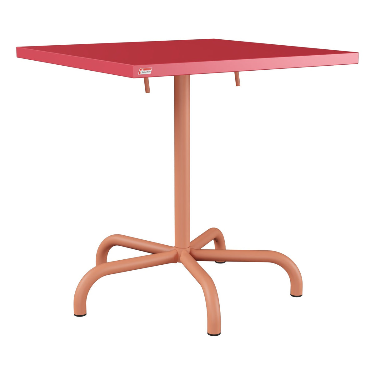 Schaffner Säntis Table repas rabattable 70x70cm – Rouge Érable 33 / Terracotta 84
