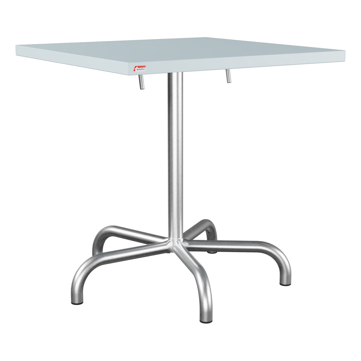 Schaffner Säntis Table repas rabattable 70x70cm – Bleu Pastel 51 / Galvanisé à chaud 02