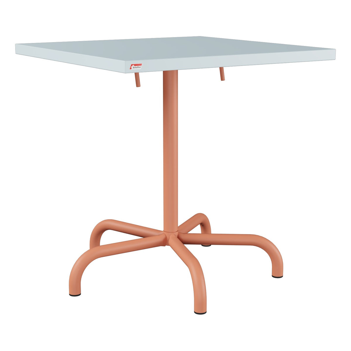 Schaffner Säntis Table repas rabattable 70x70cm – Bleu Pastel 51 / Terracotta 84