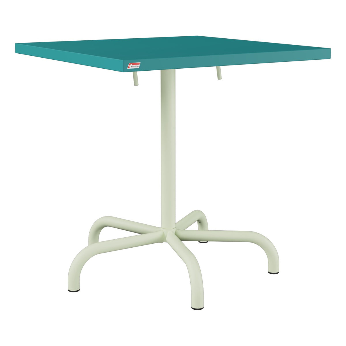 Schaffner Säntis Table repas rabattable 70x70cm – Bleu Kali 56 / Vert Pastel 64