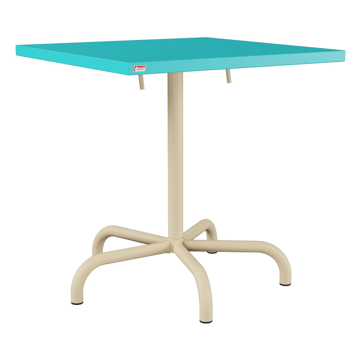 Schaffner Säntis Table repas rabattable 70x70cm – Turquoise 58 / Marron Pastel 83