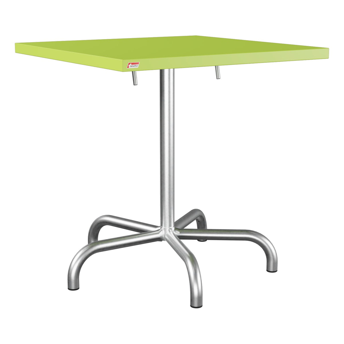 Schaffner Säntis Table repas rabattable 70x70cm – Vert clair 63 / Galvanisé à chaud 02