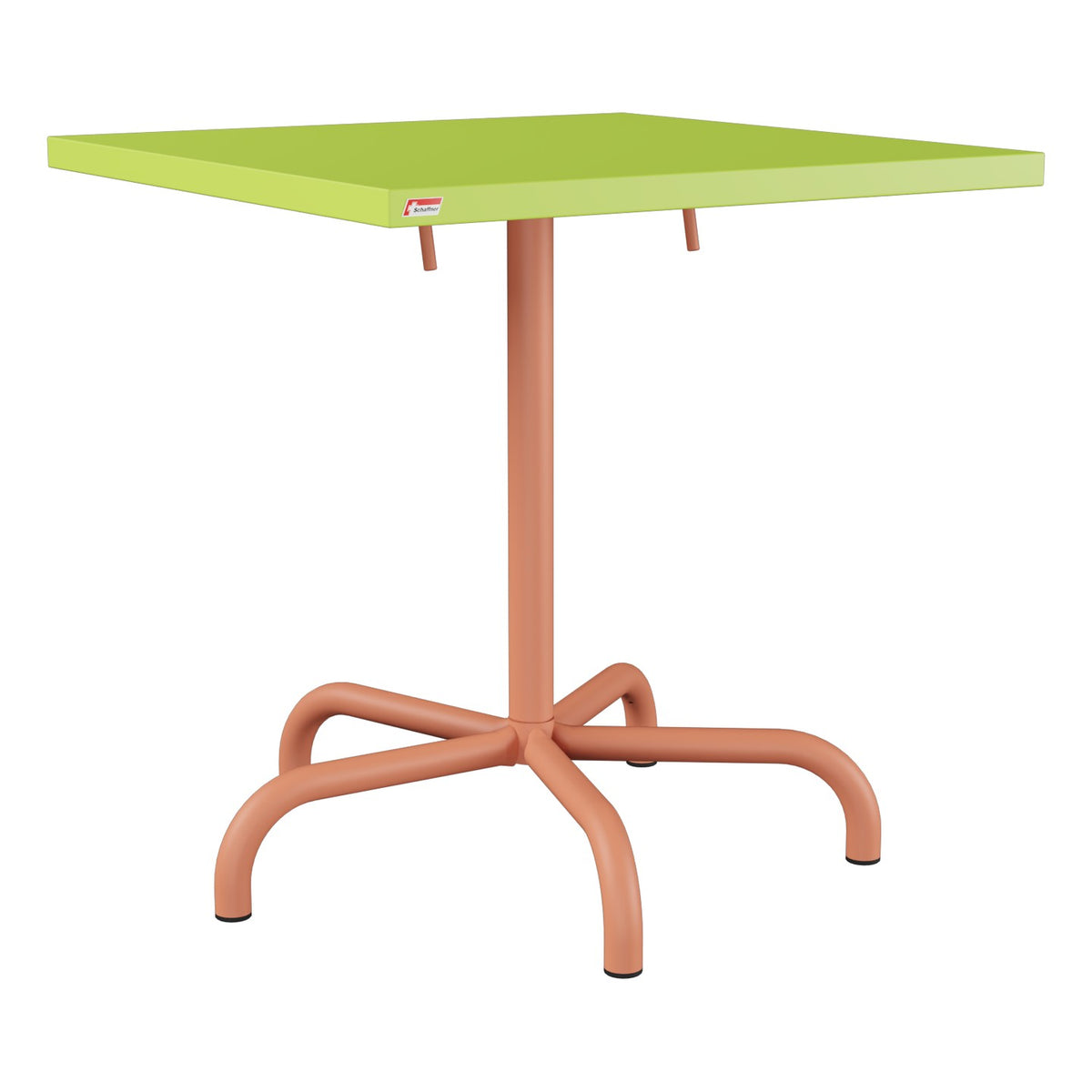Schaffner Säntis Table repas rabattable 70x70cm – Vert clair 63 / Terracotta 84