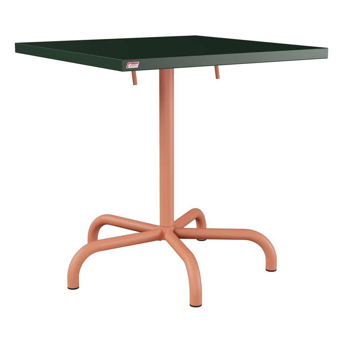 Schaffner Säntis Table repas rabattable 70x70cm – Vert Sapin 66 / Terracotta 84