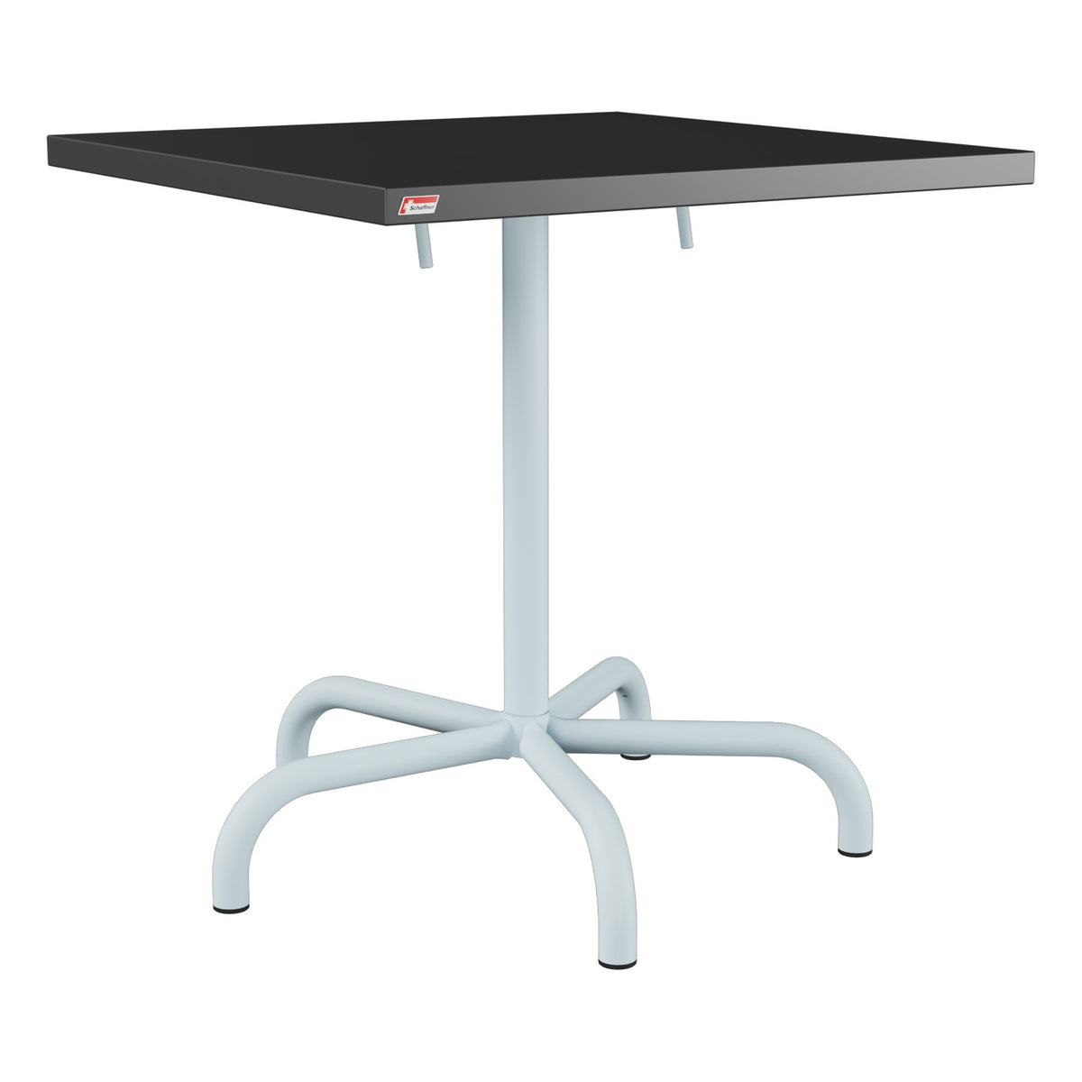 Schaffner Säntis Table repas rabattable 70x70cm – Anthracite 77 / Bleu Pastel 51