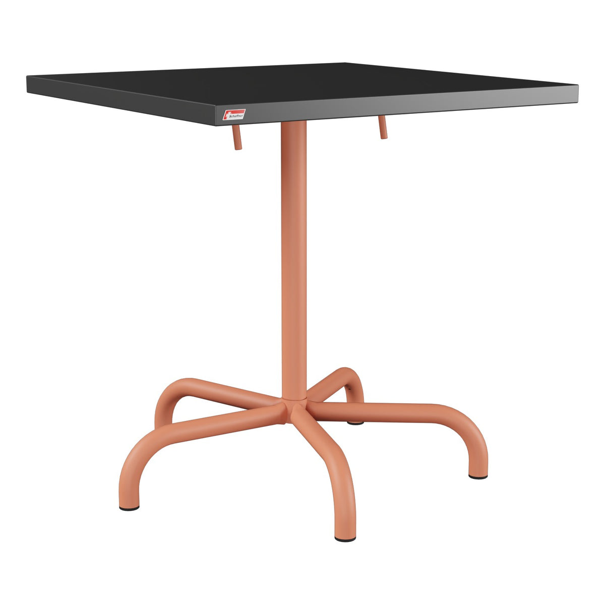 Schaffner Säntis Table repas rabattable 70x70cm – Anthracite 77 / Terracotta 84