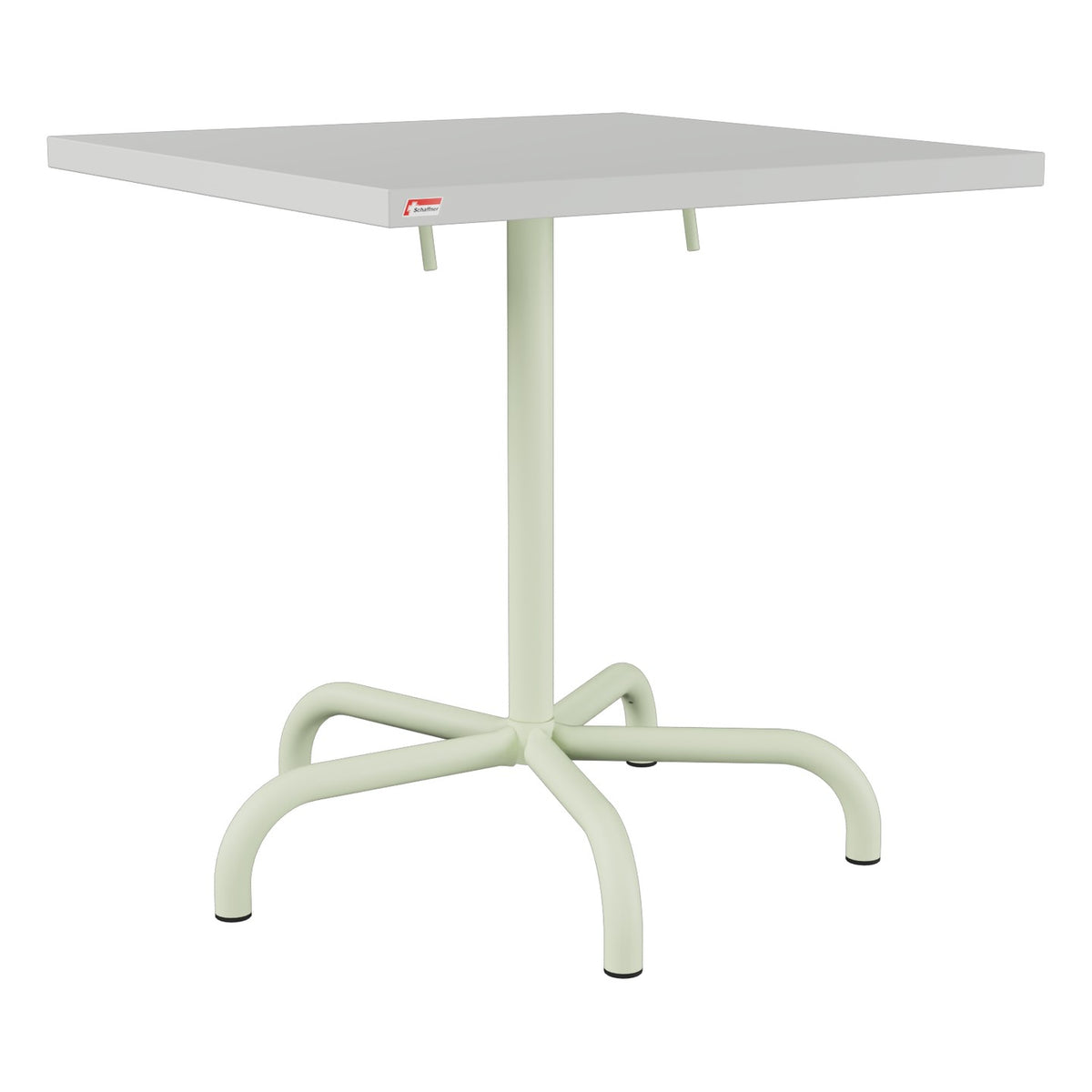 Schaffner Säntis Table repas rabattable 70x70cm – Gris Argent 78 / Vert Pastel 64