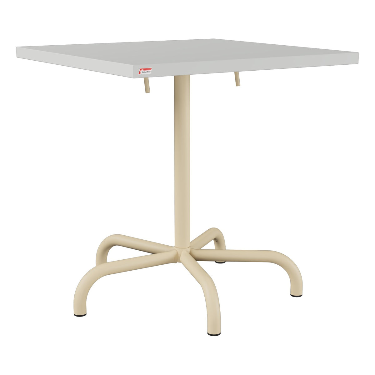 Schaffner Säntis Table repas rabattable 70x70cm – Gris Argent 78 / Marron Pastel 83