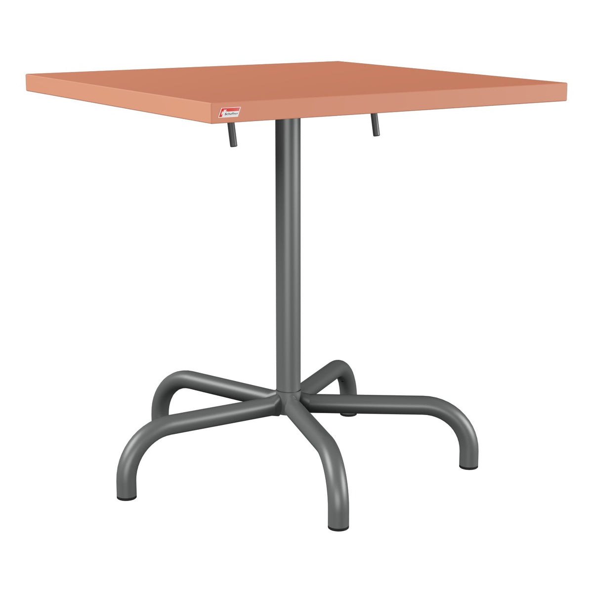 Schaffner Säntis Table repas rabattable 70x70cm – Terracotta 84 / Graphite 73