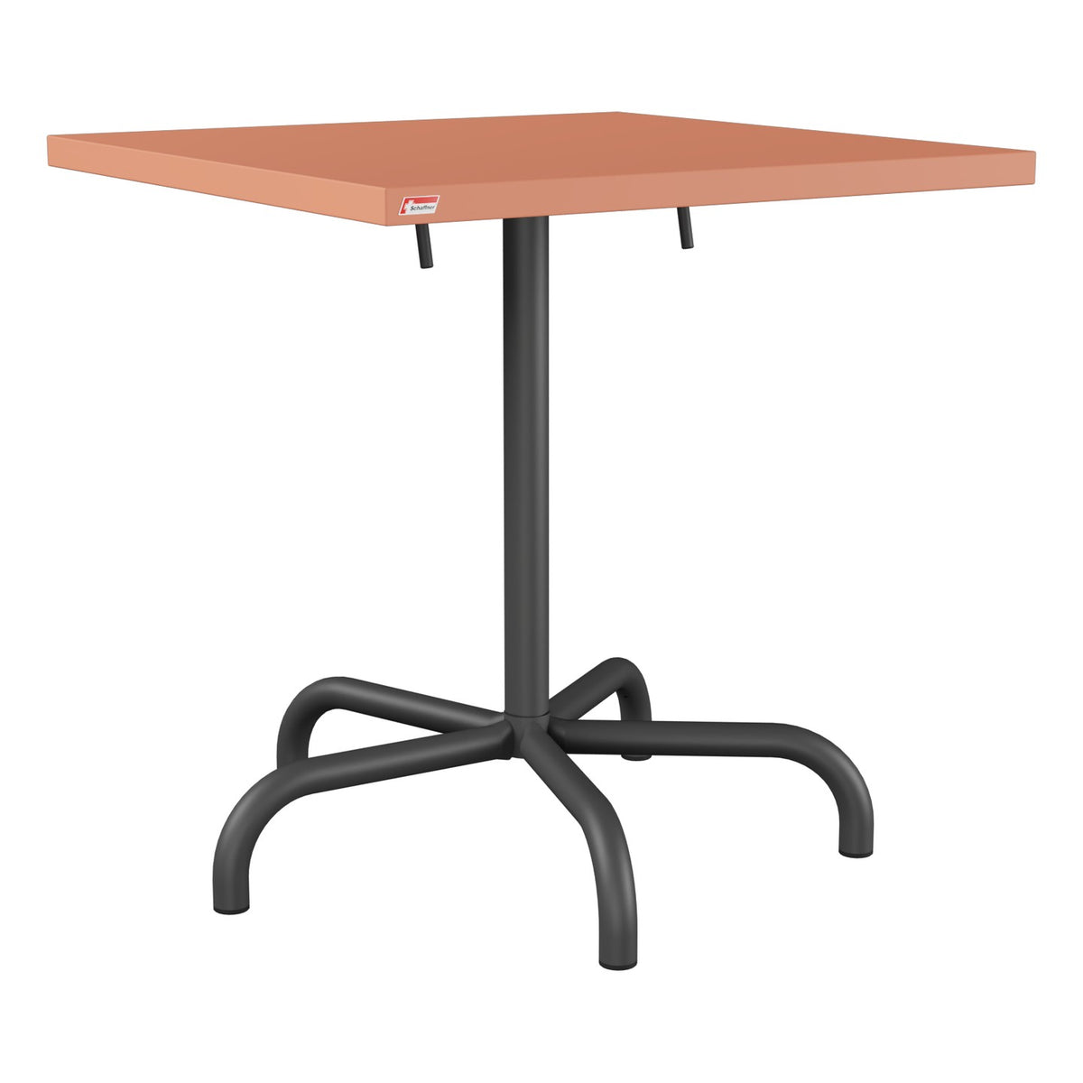 Schaffner Säntis Table repas rabattable 70x70cm – Terracotta 84 / Noir 91