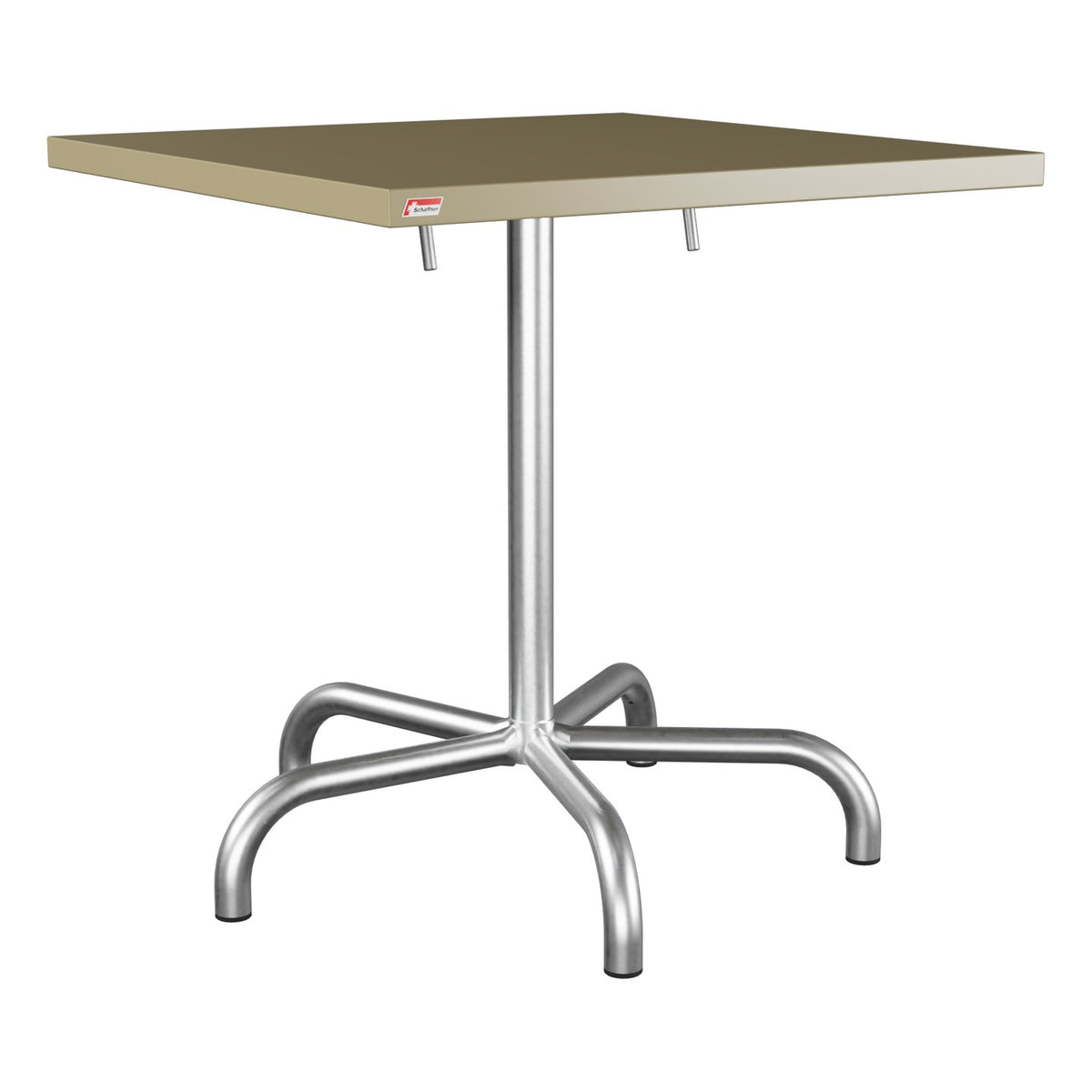 Schaffner Säntis Table repas rabattable 70x70cm – Champagne 85 / Galvanisé à chaud 02