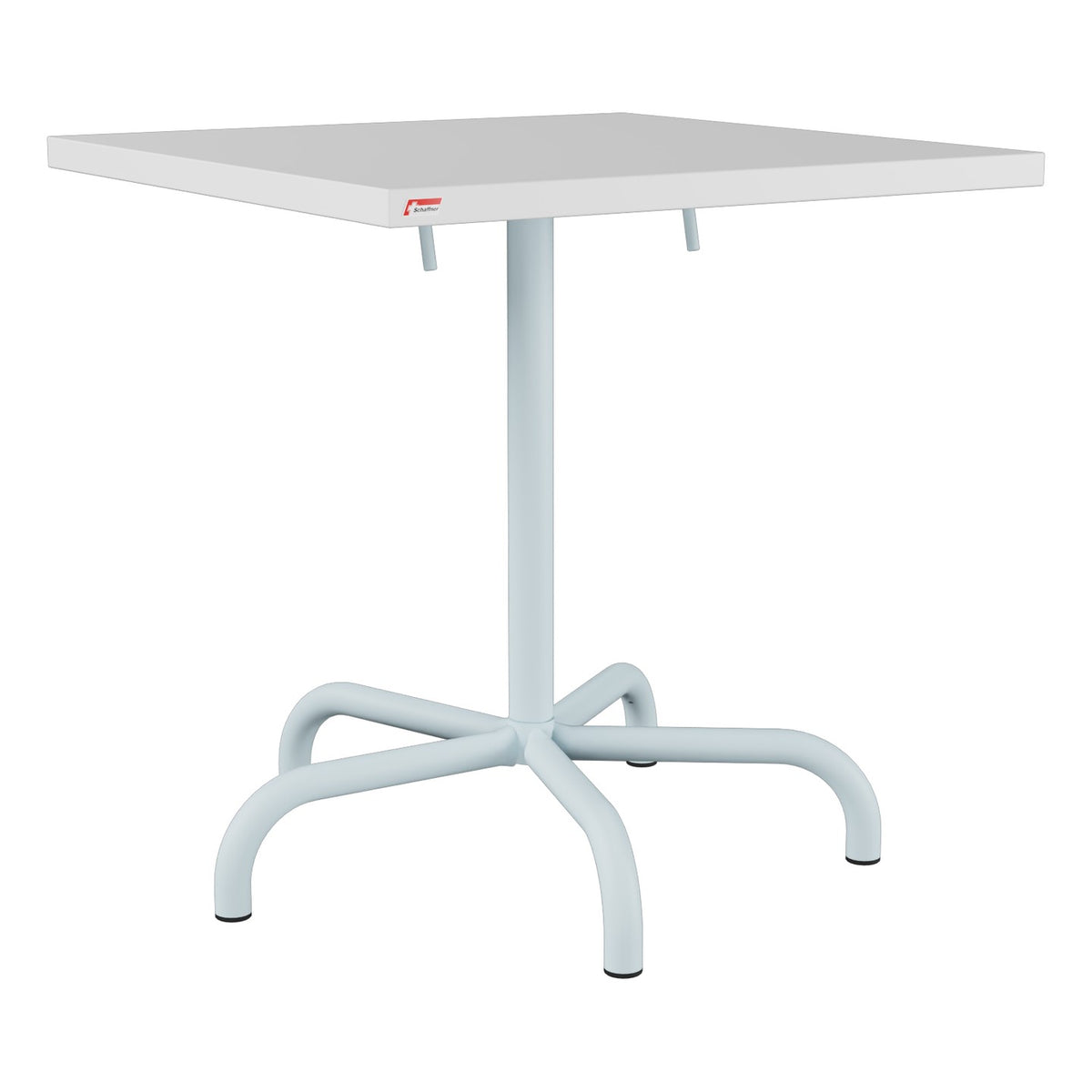 Schaffner Säntis Table repas rabattable 70x70cm – Blanc 90 / Bleu Pastel 51