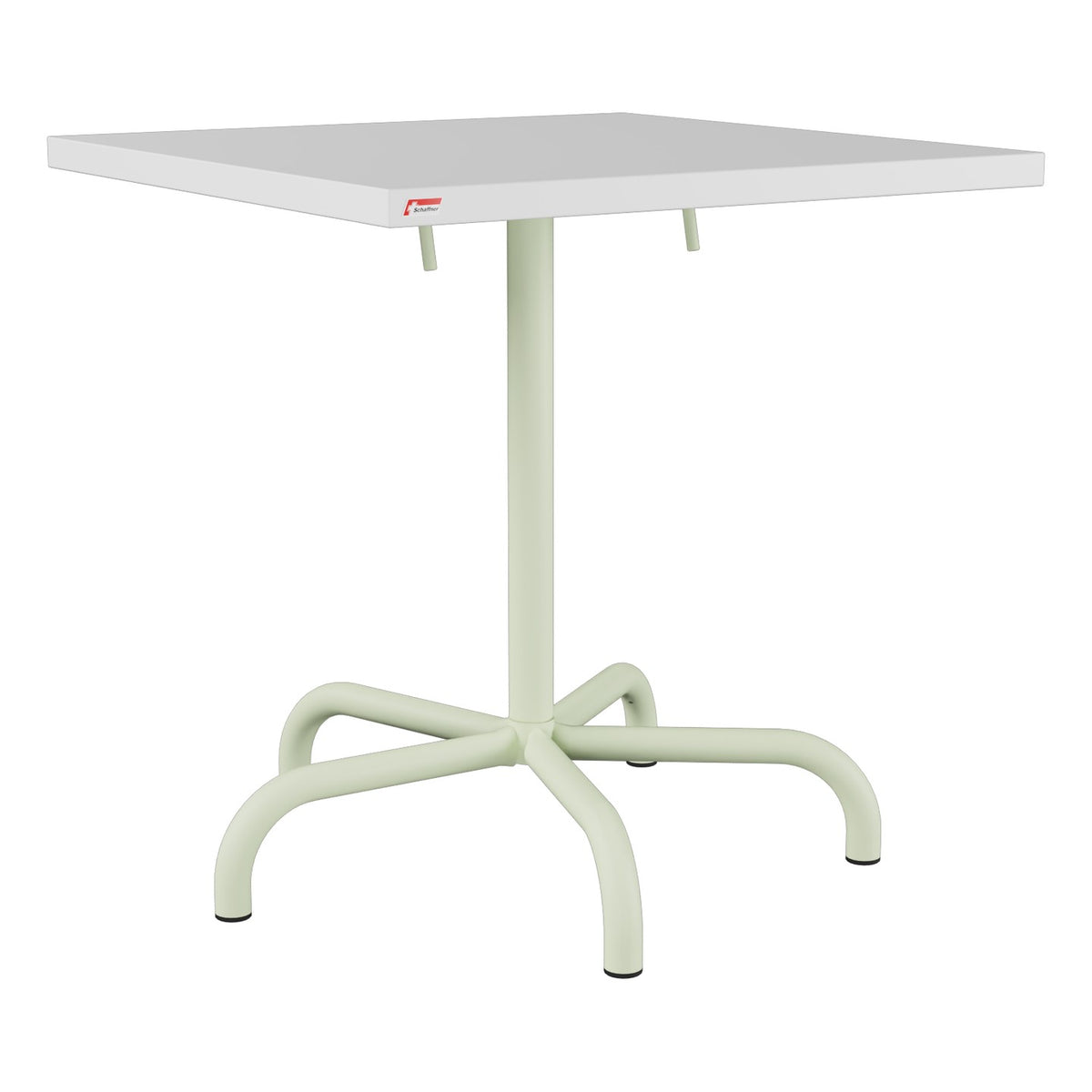 Schaffner Säntis Table repas rabattable 70x70cm – Blanc 90 / Vert Pastel 64