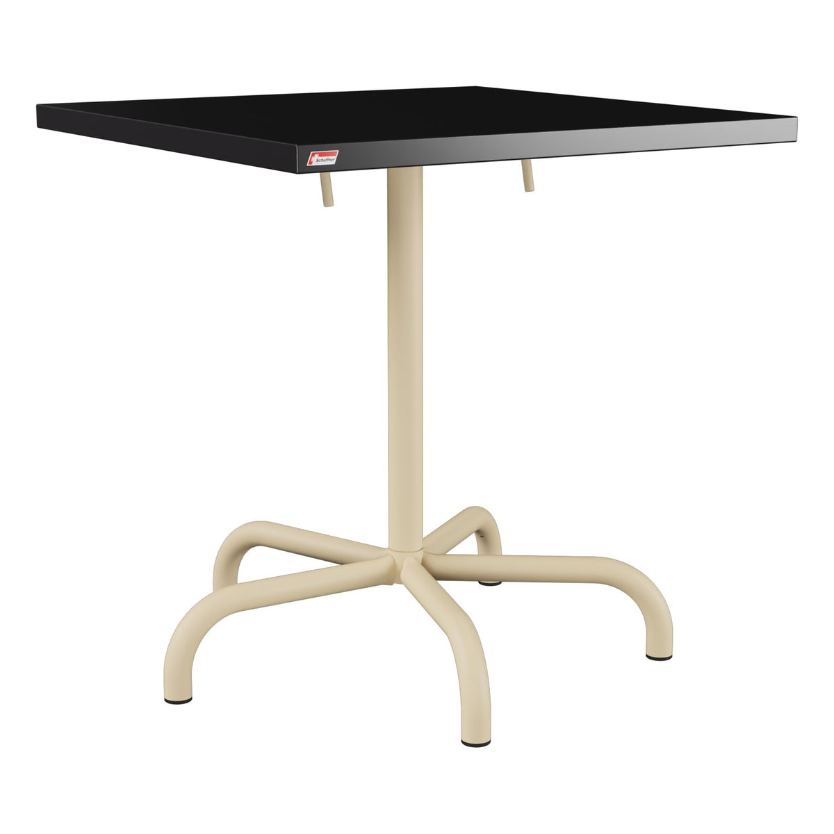 Schaffner Säntis Table repas rabattable 70x70cm – Noir 91 / Marron Pastel 83