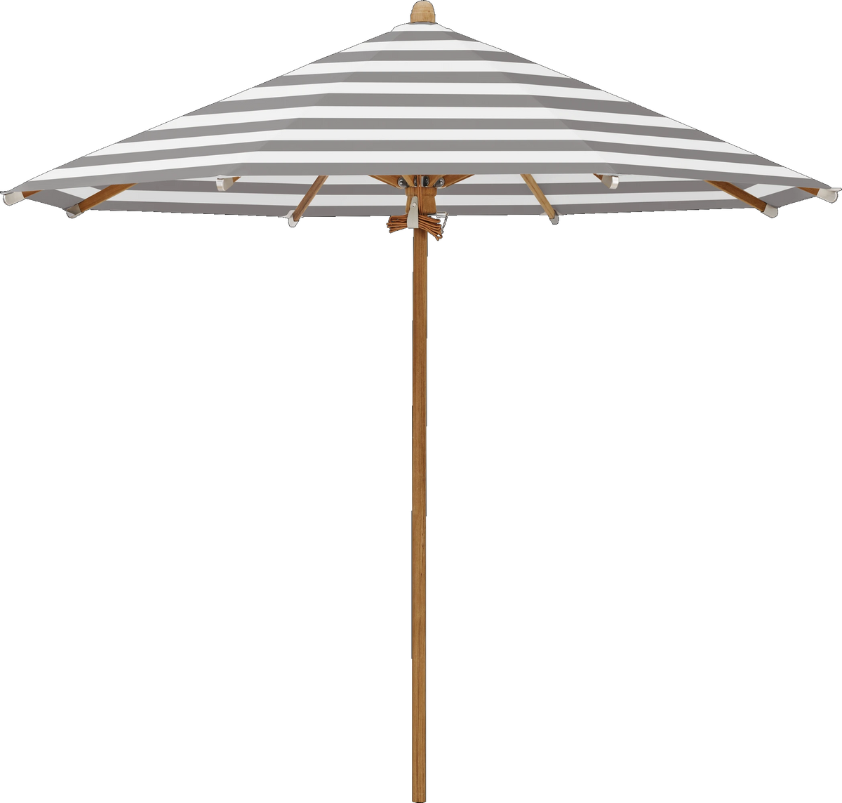 Glatz Parasol TEAKWOOD rond Cat.5 570 Steel Stripe