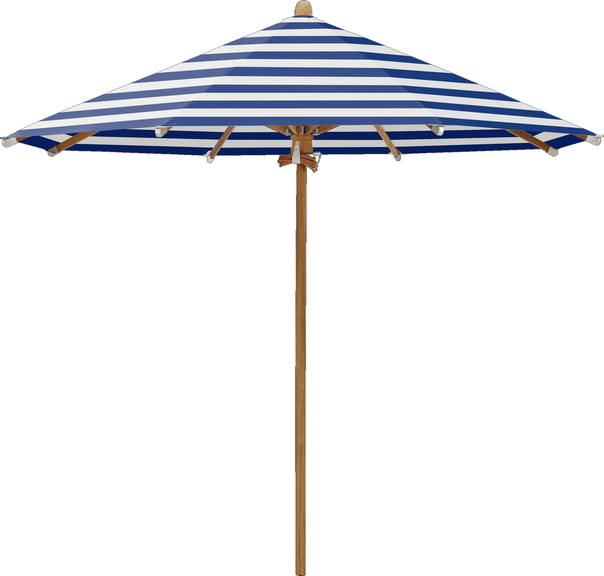 Glatz Parasol TEAKWOOD rond Cat.5 602 Blue Stripe