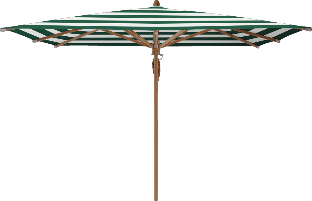 Glatz Parasol TEAKWOOD carre Cat.5 589 Green Stripe