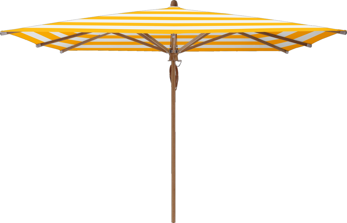 Glatz Parasol TEAKWOOD carre Cat.5 624 Yellow Stripe