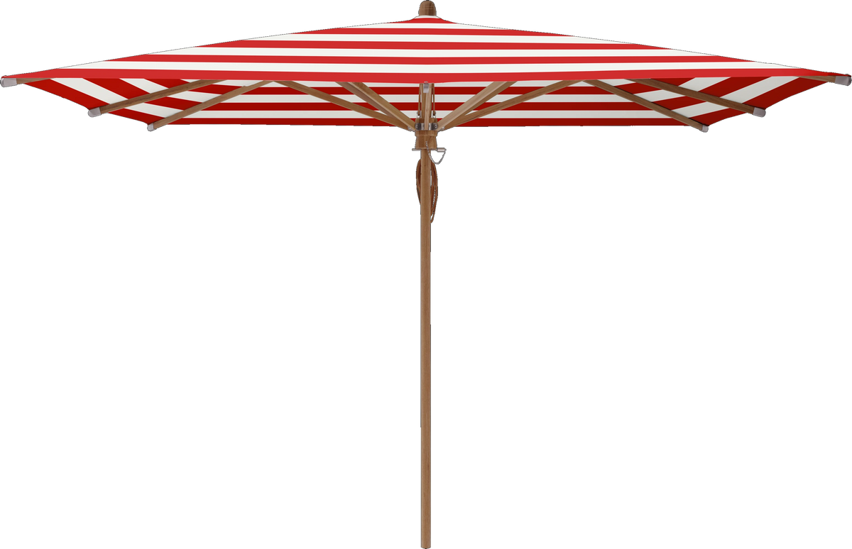 Glatz Parasol TEAKWOOD carre Cat.5 800 Red Stripe