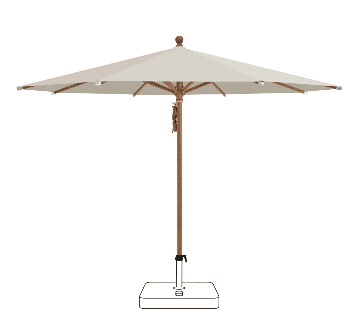 Glatz Parasol PIAZZA rond Cat.5 527 Urban Chrome