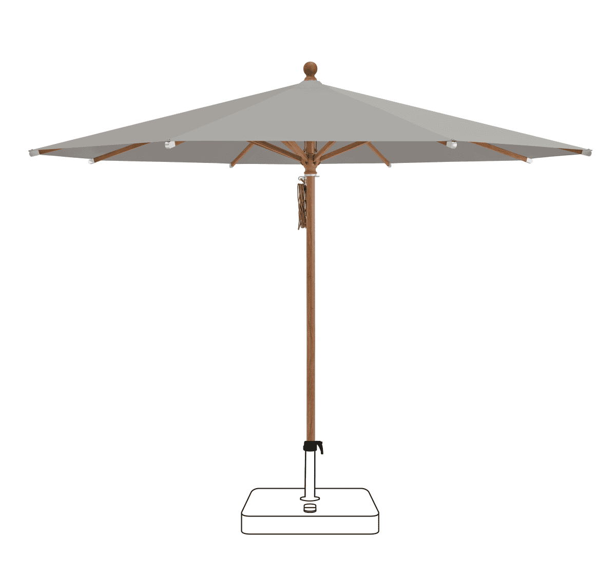 Glatz Parasol PIAZZA rond Cat.5 558 Steel