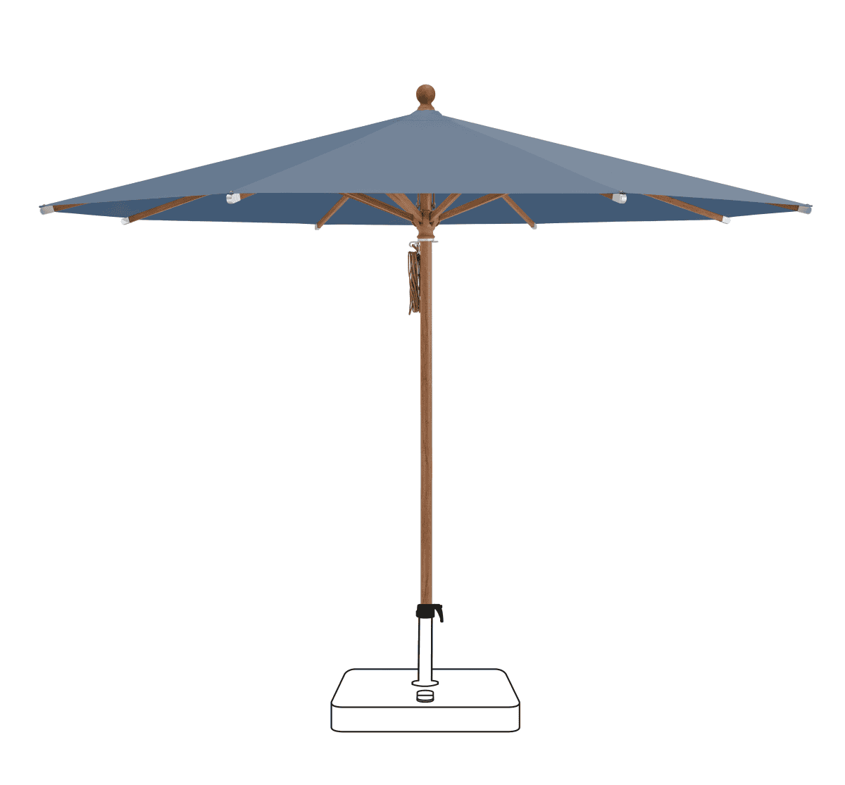 Glatz Parasol PIAZZA rond Cat.5 601 Waterfall