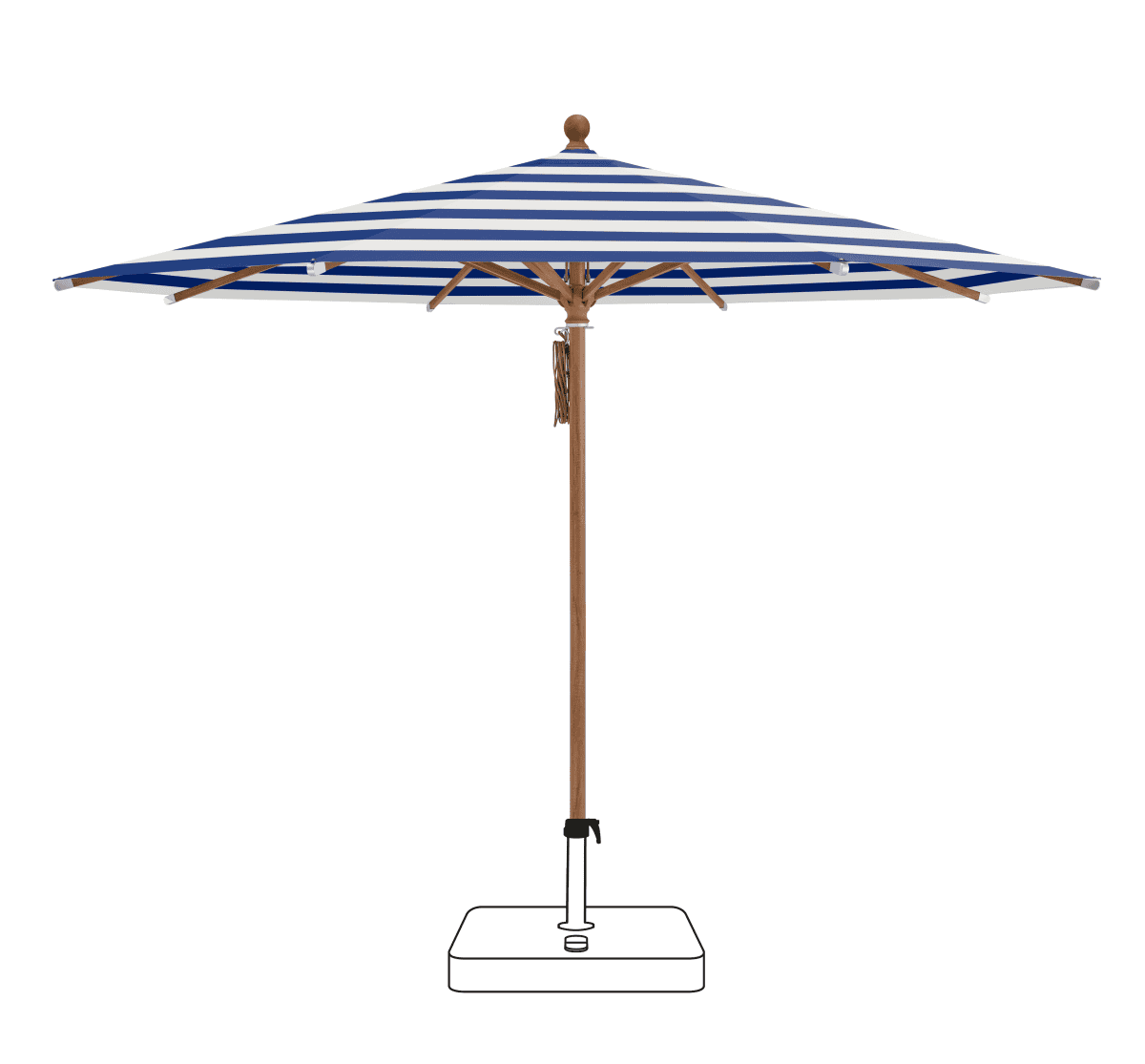 Glatz Parasol PIAZZA rond Cat.5 602 Blue Stripe