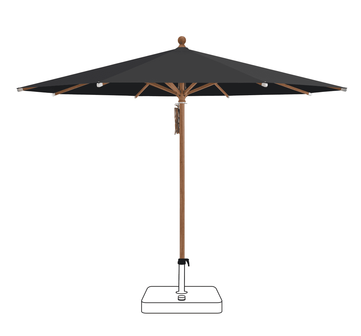 Glatz Parasol PIAZZA rond Cat.5 615 Black
