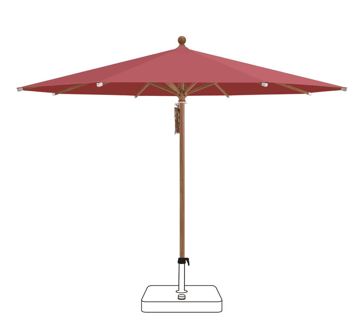 Glatz Parasol PIAZZA rond Cat.5 637 Cherry
