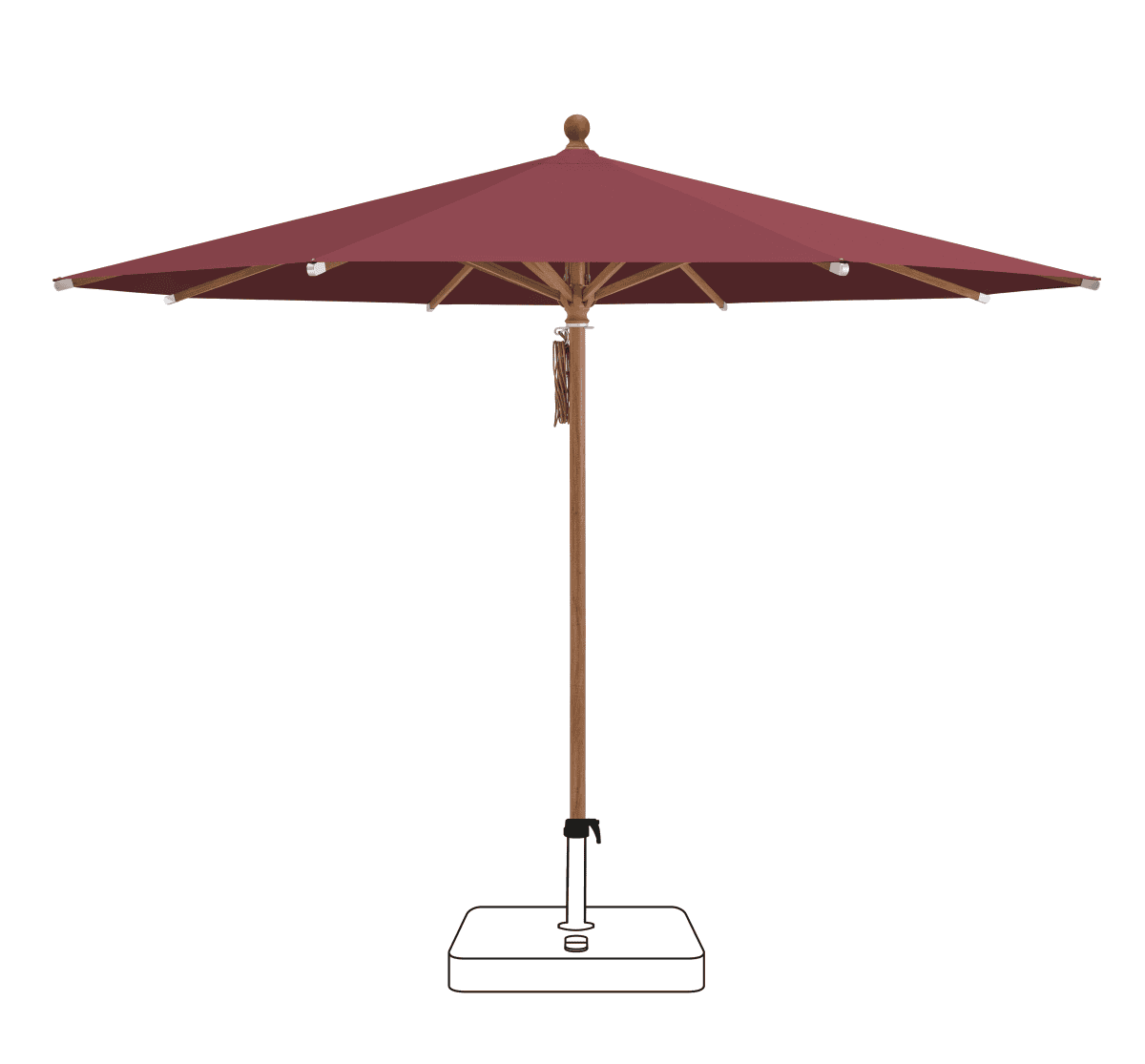 Glatz Parasol PIAZZA rond Cat.5 644 Merlot