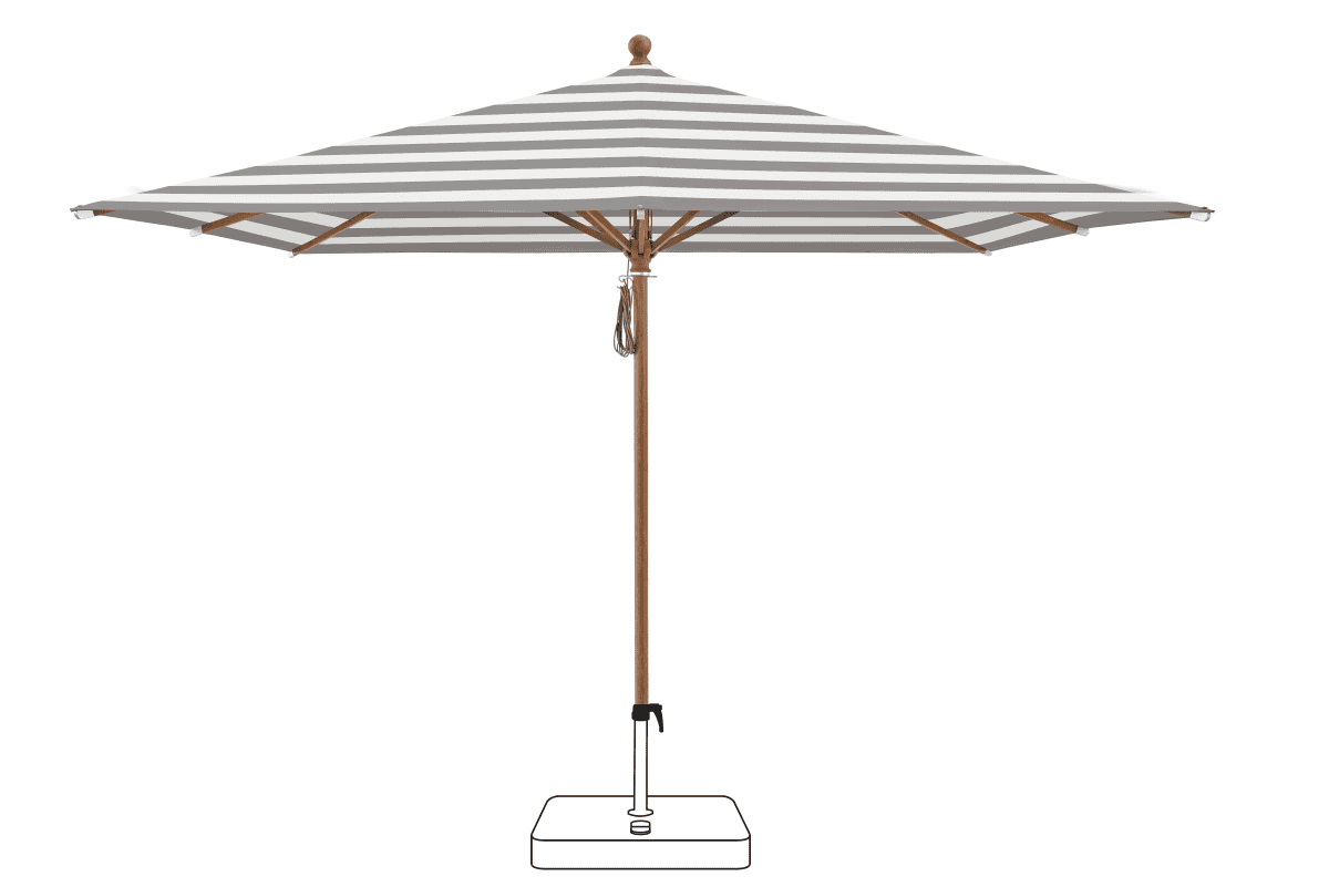 Glatz Parasol PIAZZA carre Cat.5 570 Steel Stripe