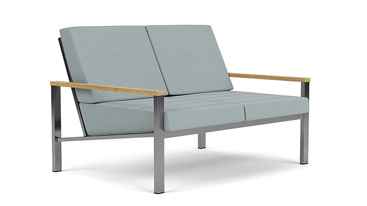 Barlow Tyrie Equinox Occasional Brushed Stainless Steel 2 Seater Sofa with Cushions