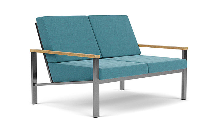 Barlow Tyrie Equinox Occasional Brushed Stainless Steel 2 Seater Sofa with Cushions