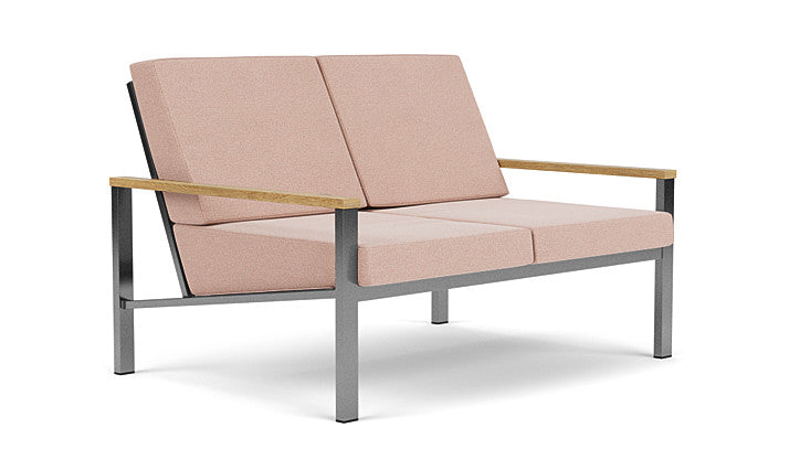 Barlow Tyrie Equinox Occasional Canapé 2 places inox brossé avec coussins Blush 3965