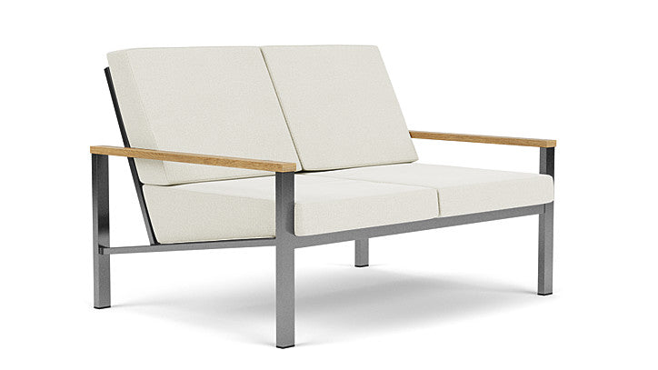 Barlow Tyrie Equinox Occasional Brushed Stainless Steel 2 Seater Sofa with Cushions