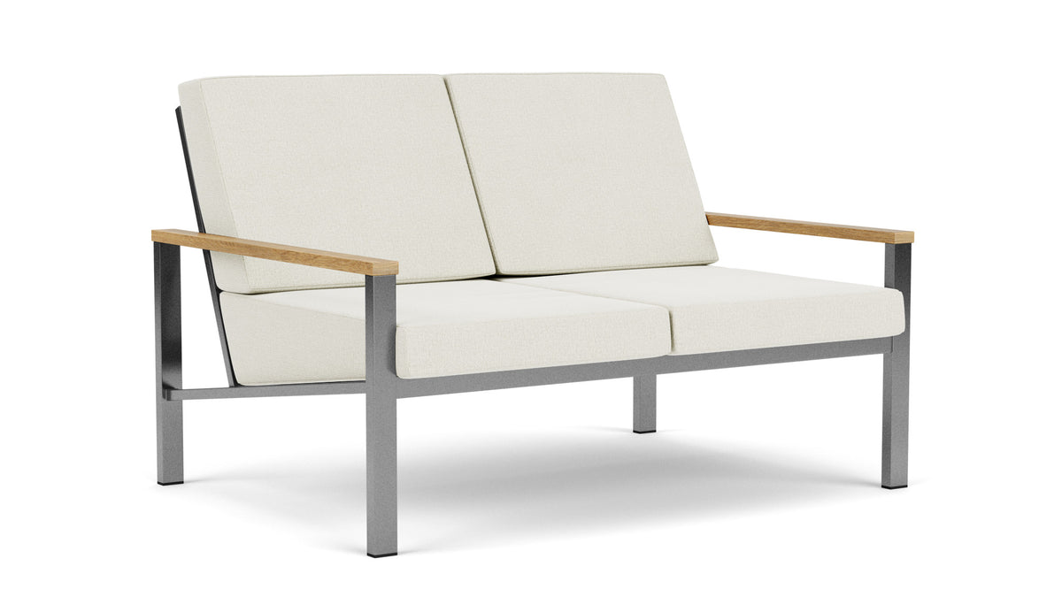 Barlow Tyrie Equinox Occasional Canapé 2 places inox brossé avec coussins Marble 3966