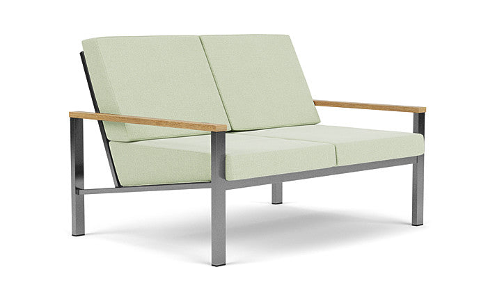 Barlow Tyrie Equinox Occasional Brushed Stainless Steel 2 Seater Sofa with Cushions