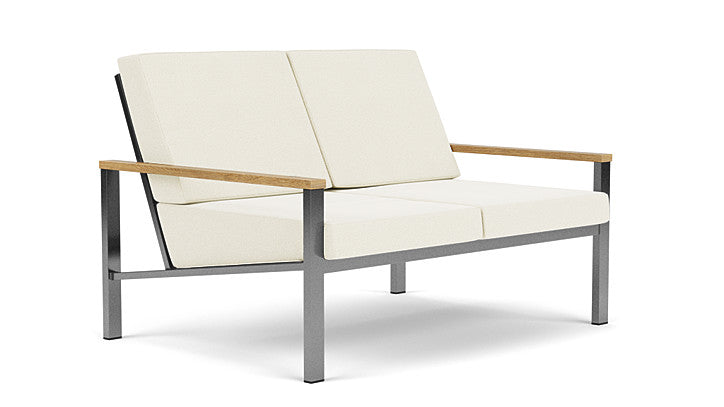 Barlow Tyrie Equinox Occasional Brushed Stainless Steel 2 Seater Sofa with Cushions