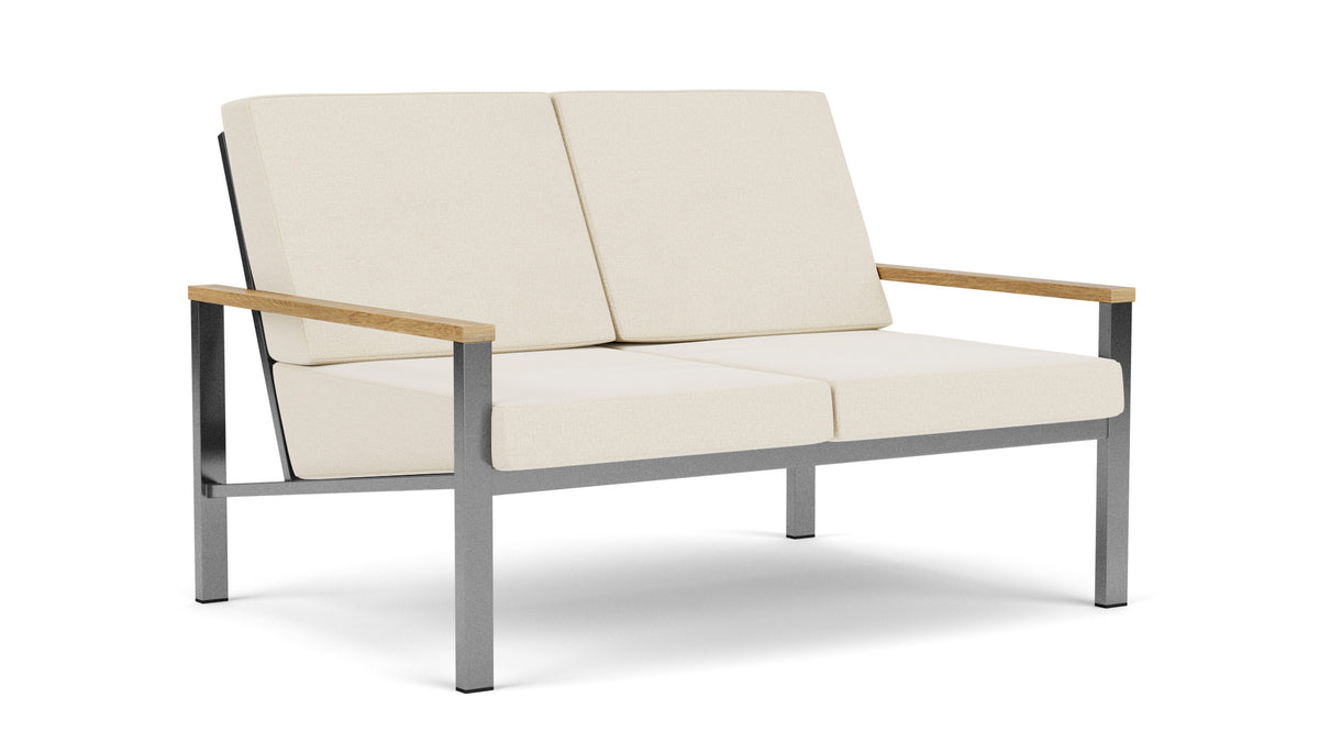Barlow Tyrie Equinox Occasional Canapé 2 places inox brossé avec coussins Canvas 5453