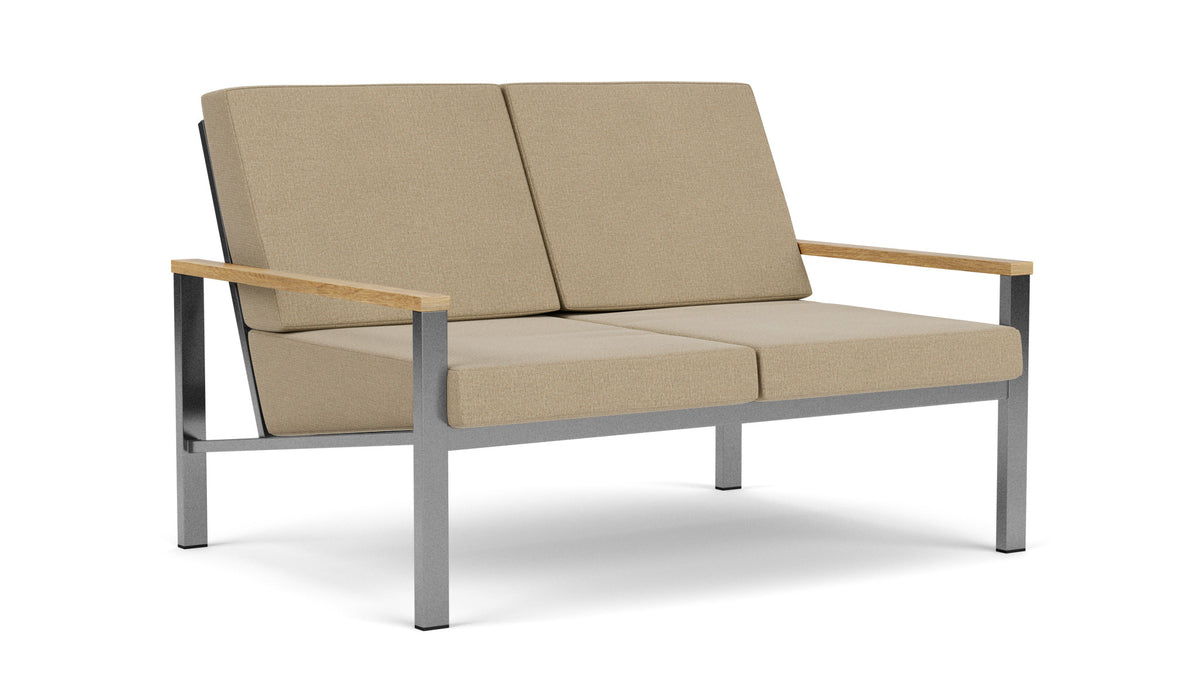 Barlow Tyrie Equinox Occasional Canapé 2 places inox brossé avec coussins Heather Beige 5476
